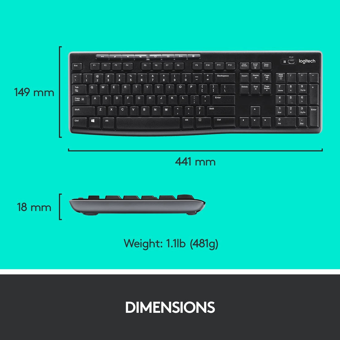 Logitech MK270 Wireless Keyboard and Mouse Combo - Compact Design, Long Battery Life, Unifying Receiver - Rebuy-Box