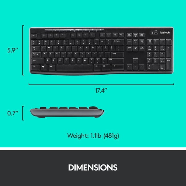 Logitech MK270 Wireless Keyboard and Mouse Combo - Compact Design, Long Battery Life, Unifying Receiver - Rebuy-Box