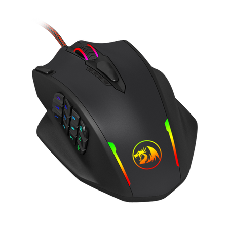Redragon M908 Impact Gaming Mouse, 12400 DPI, 16.8 Million RGB Backlit, 18 Programmable Buttons, Weight Tuning, High Precision Sensor - Rebuy-Box