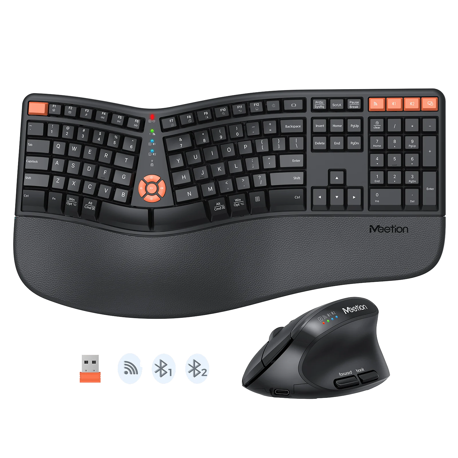 Meetion Director C2 Wireless Keyboard Mouse Combo Black – Front View - Rebuy-Box