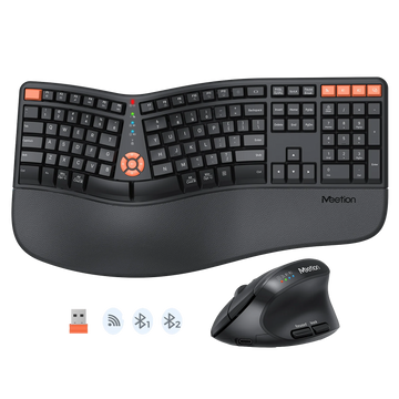 Meetion Director C2 Wireless Keyboard Mouse Combo Black – Front View - Rebuy-Box