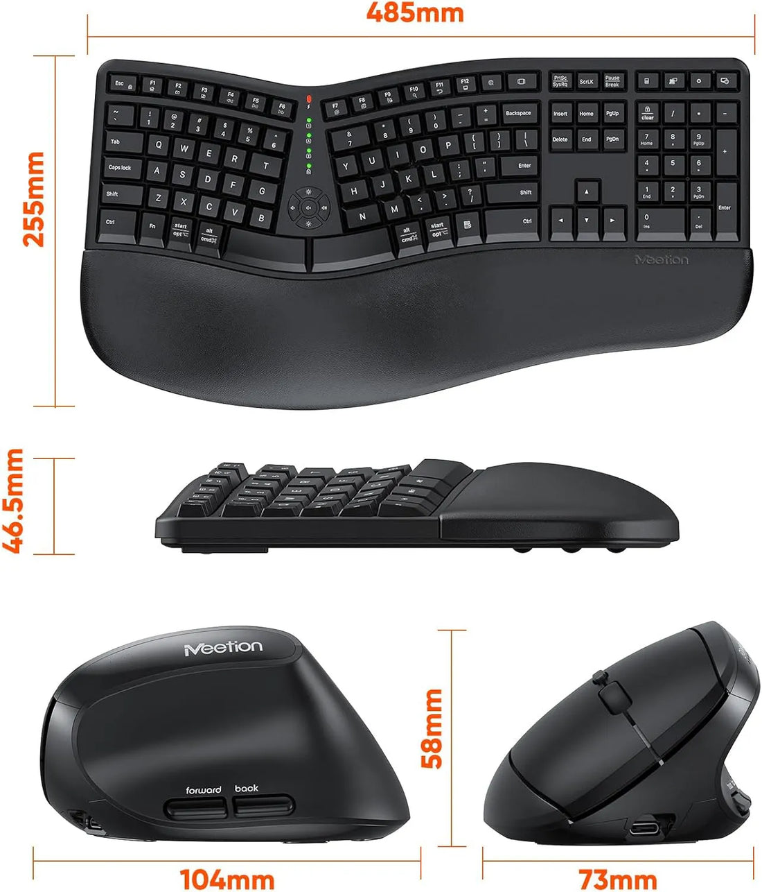 Meetion Director C Wireless Ergonomic Keyboard And Mouse Combo - Rebuy-Box