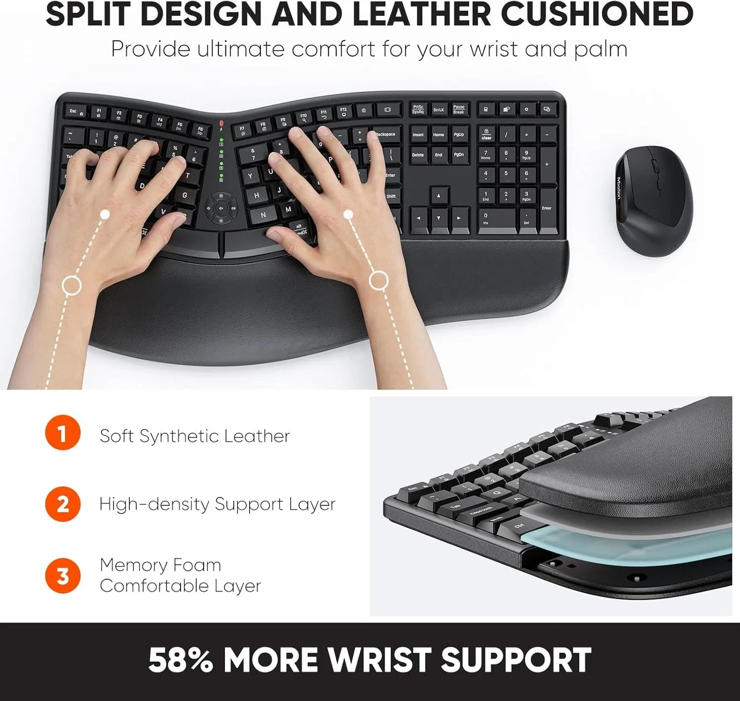 Meetion Director C Wireless Ergonomic Keyboard And Mouse Combo - Rebuy-Box