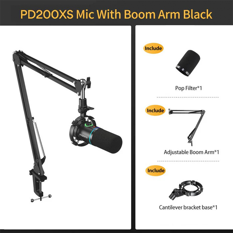 MAONO PD200X – USB/XLR Dynamic Microphone for Streaming,Podcasting & Voice Recording