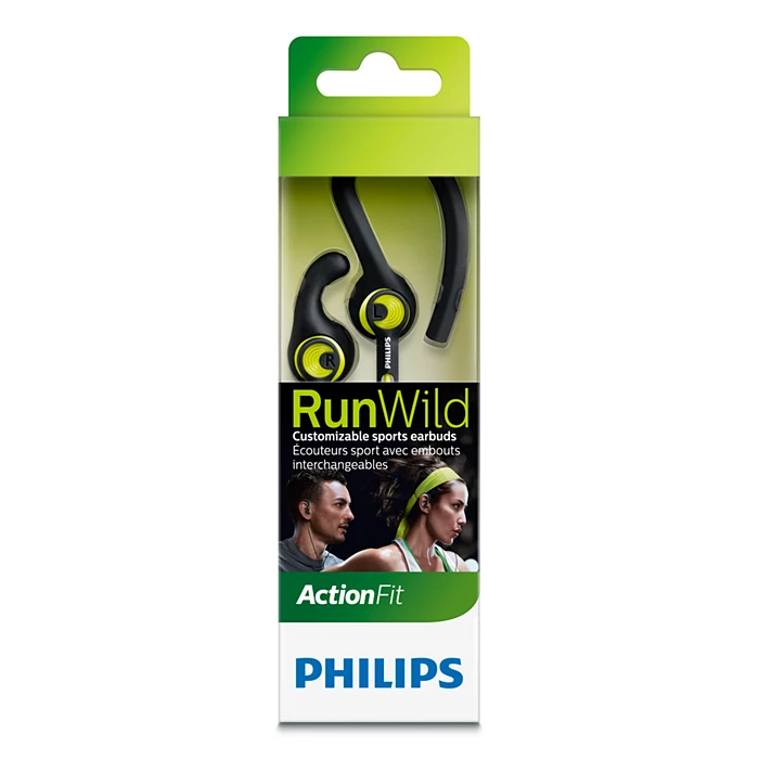 سماعات أذن رياضية من Philips ActionFit - مقاومة للعرق، داخل الأذن، محرك 8.6 مم، تصميم خفيف الوزن 