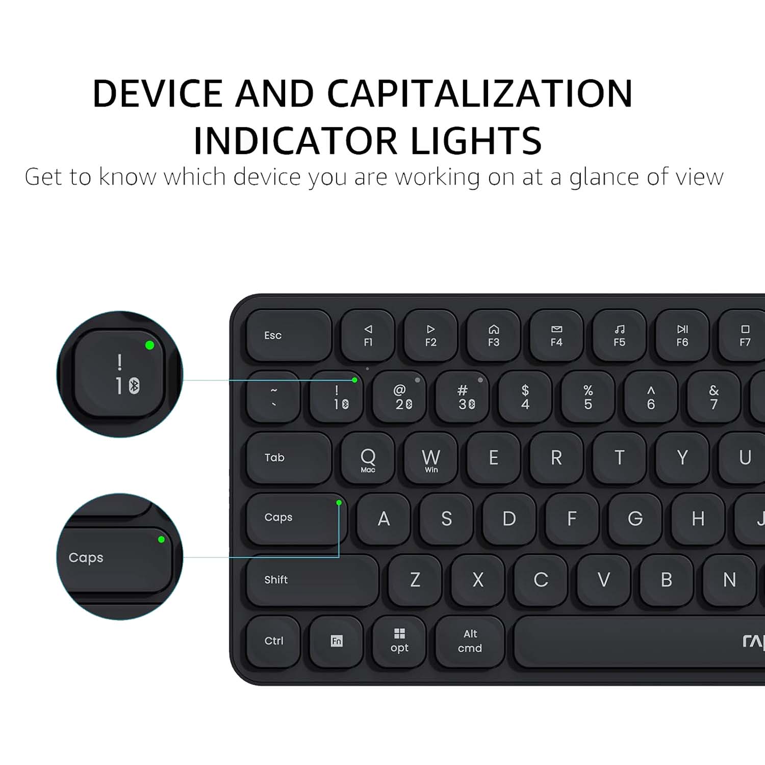 Rapoo Mini E9050L – Ultra-Slim Multi-Mode Wireless Keyboard (Dark Grey)