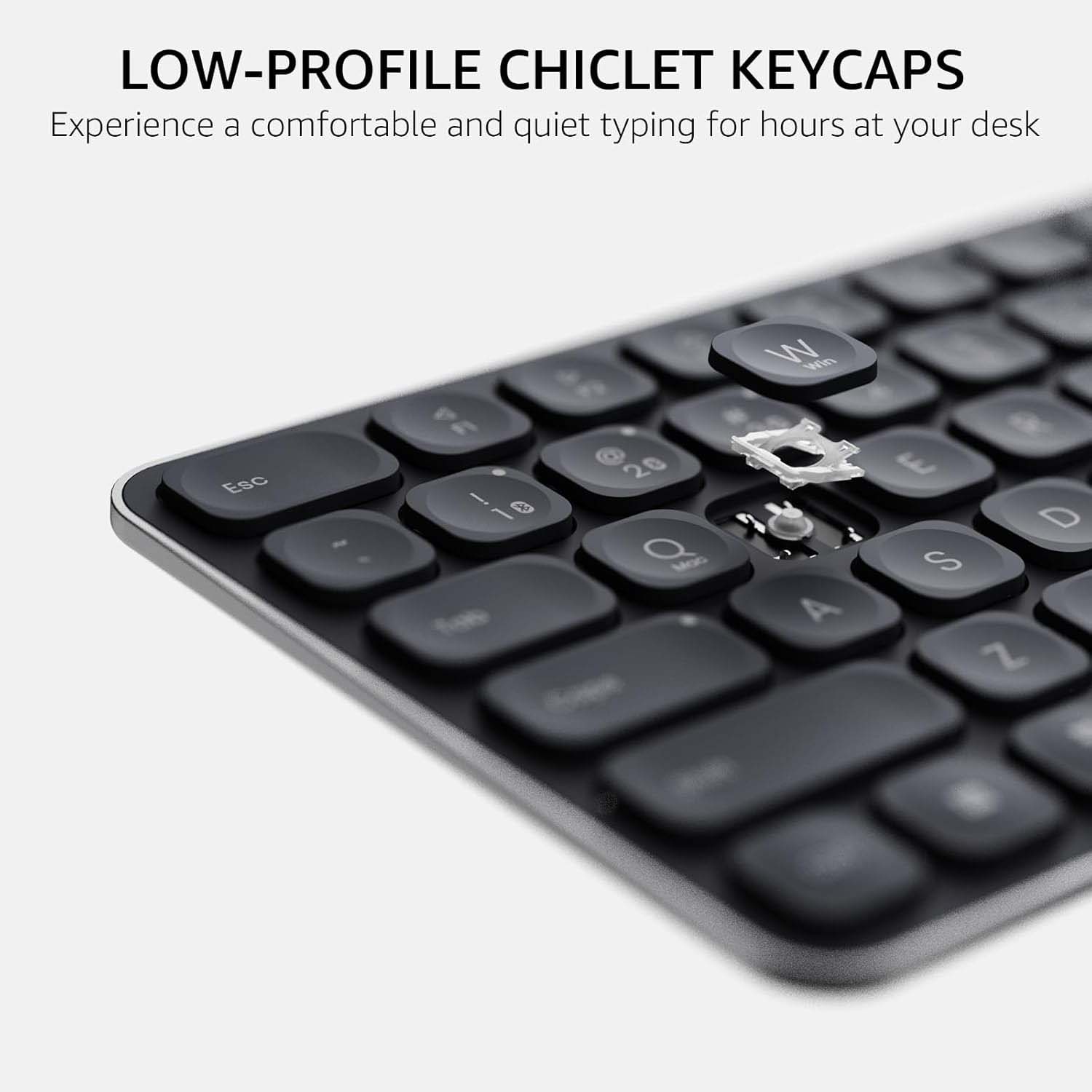 Rapoo Mini E9050L – Ultra-Slim Multi-Mode Wireless Keyboard (Dark Grey)