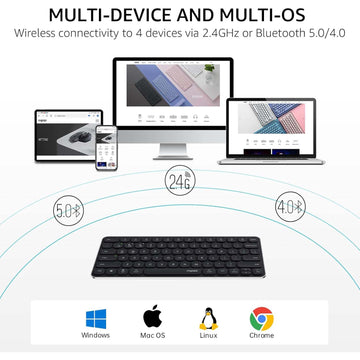 Rapoo Mini E9050L – Ultra-Slim Multi-Mode Wireless Keyboard (Dark Grey)