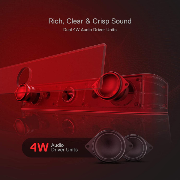 Redragon Adiemus GS560 Stereo Soundbar, 2.0 Channel, RGB Lighting, 3.5mm + USB For RGB - Rebuy-Box