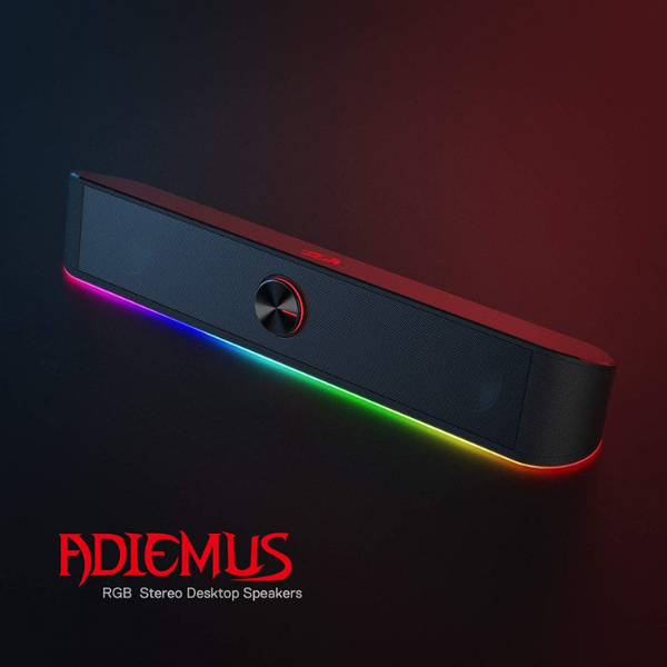 Redragon Adiemus GS560 Stereo Soundbar, 2.0 Channel, RGB Lighting, 3.5mm + USB For RGB - Rebuy-Box