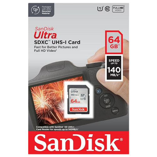 SanDisk Ultra 64GB SDXC Memory Card 140MB/s