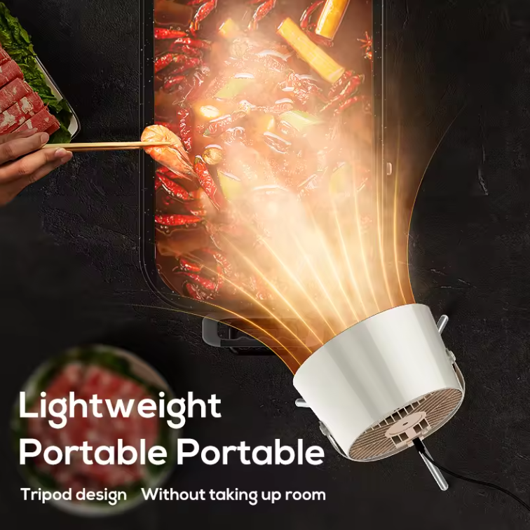 G07 Small Desktop Range Hood with Three Gears, Compact Kitchen Hood, Powerful Suction, and Energy Efficient Design - Rebuy-Box