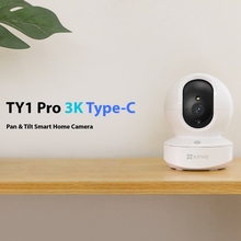 كاميرا EZVIZ TY1 Pro الذكية للمنزل بدقة 3K مع خاصية Pan &amp; Tilt - وضوح 3K، وتتبع ذكي، ووضع الخصوصية 