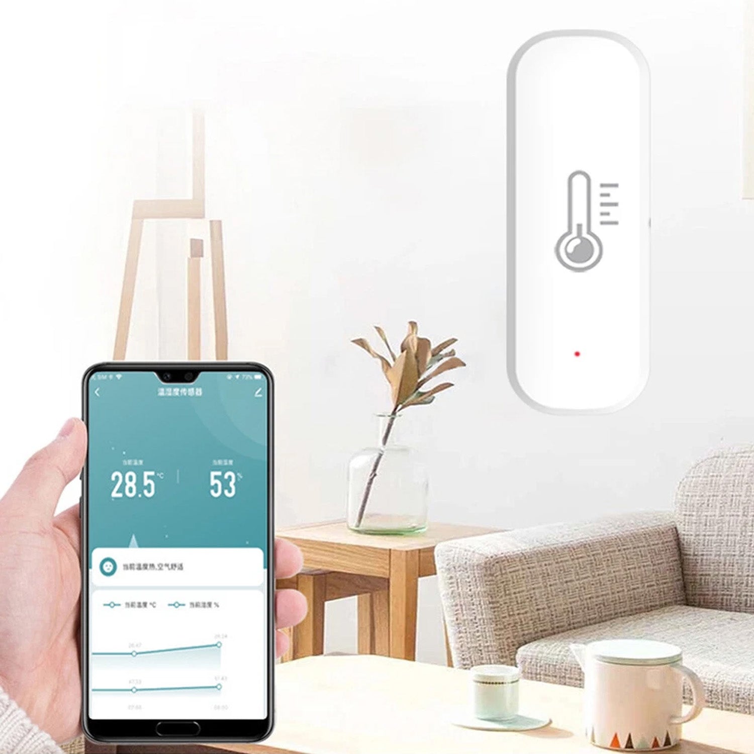 Tuya WiFi Temperature &Humidity Sensor with Backlight – Smart Home Monitoring