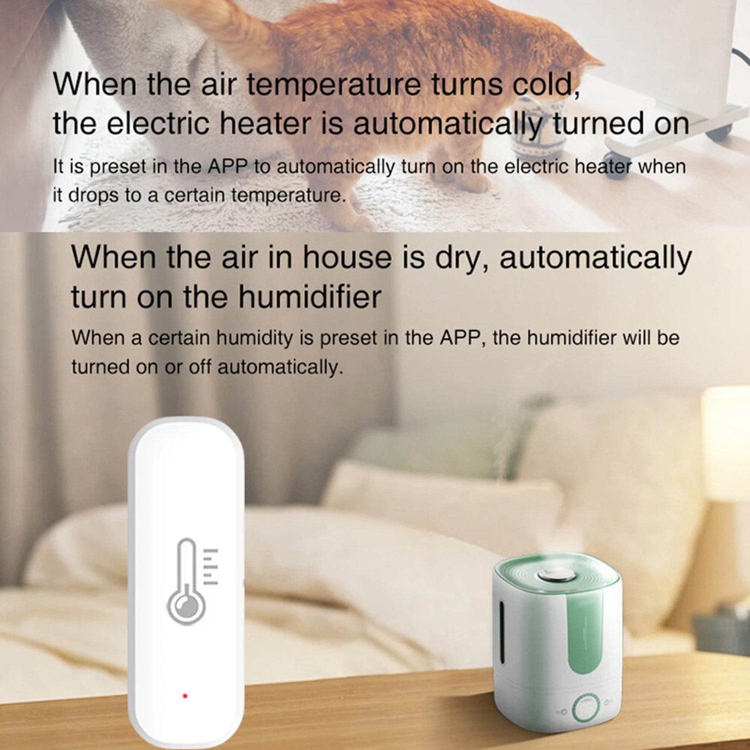 Tuya WiFi Temperature &Humidity Sensor with Backlight – Smart Home Monitoring