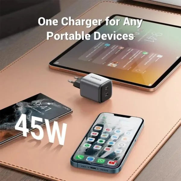 Ugreen Nexode Dual USB-C PD GaN Fast Charger 45W