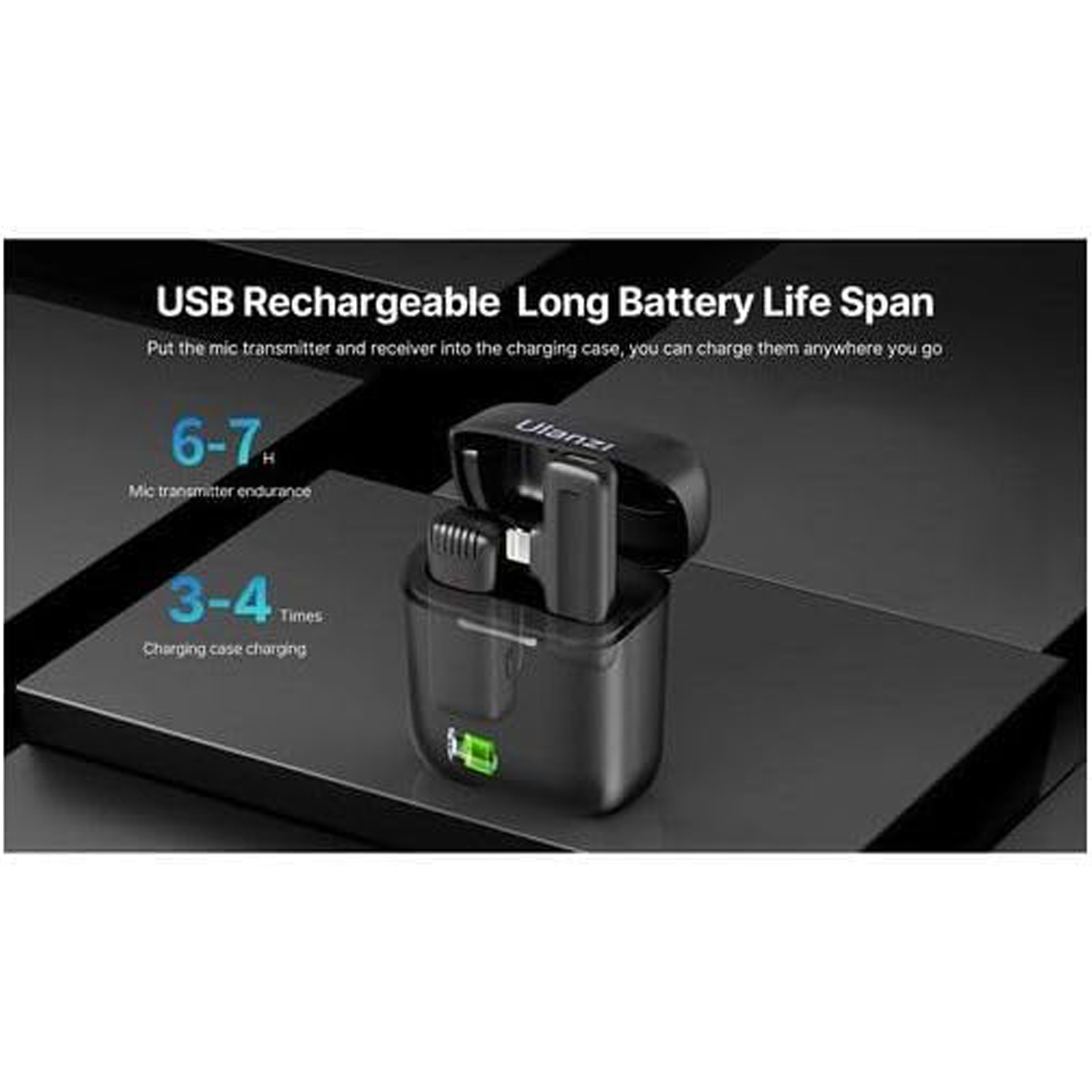 Ulanzi J11 Wireless Lavalier Microphone System for iPhone – Plug &Play Lightning Mic