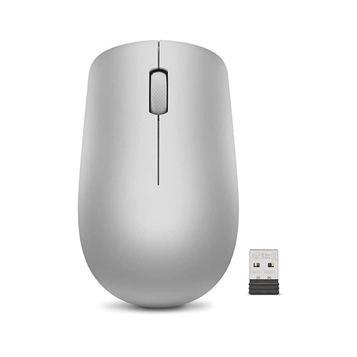 Lenovo 530 Wireless Mouse - Gy50Z18984, 2.4GHz USB Receiver, Ergonomic Design - Silver