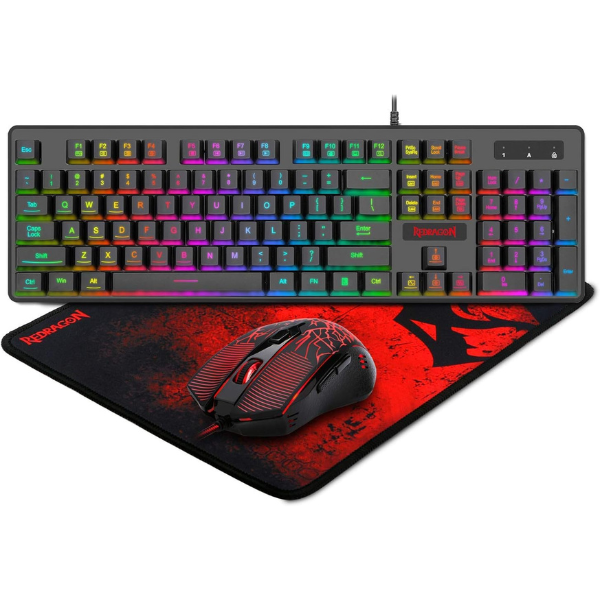Redragon S107 Keyboard and Mouse Combo, Mechanical Keyboard, RGB Backlighting, Ergonomic Mouse, Programmable Keys - Rebuy-Box