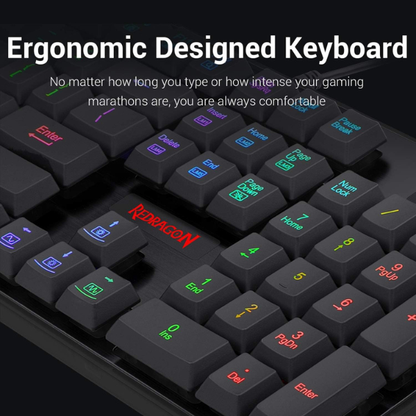 Redragon S107 Keyboard and Mouse Combo, Mechanical Keyboard, RGB Backlighting, Ergonomic Mouse, Programmable Keys - Rebuy-Box