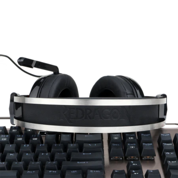 Redragon TALOS H601 Gaming Headset, Wired, Adjustable Headband, Noise-Cancelling Microphone, RGB Lighting, Comfortable Ear Cushions - Rebuy-Box