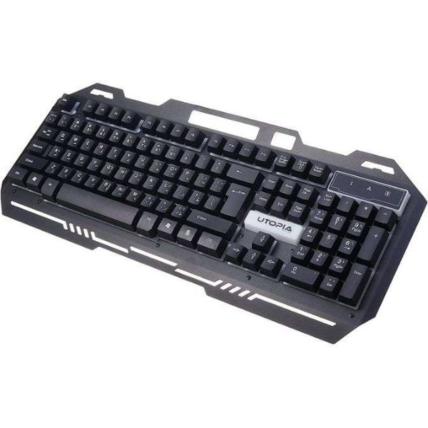 UTOPIA X200 Multimedia Keyboard, USB Connection, Ergonomic Design, LED Backlighting - Rebuy-Box