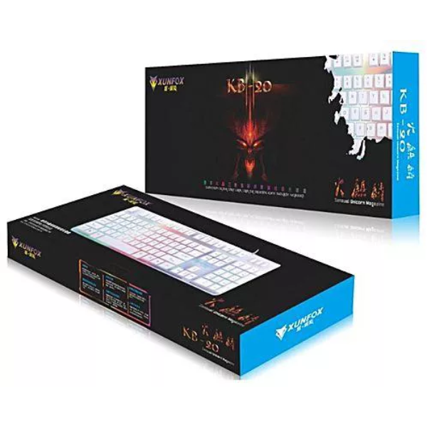 Xunfox USB Keyboard KB-20, Durable Design, Quiet Keys, Ergonomic Layout - Rebuy-Box