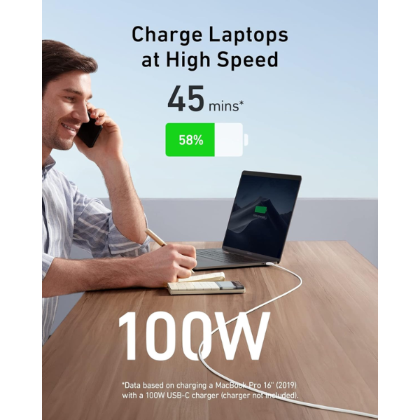 Anker 543 USB-C to USB-C Cable, 100W Fast Charging, 6ft Length, Durable Design, Model A8856 - Rebuy-Box