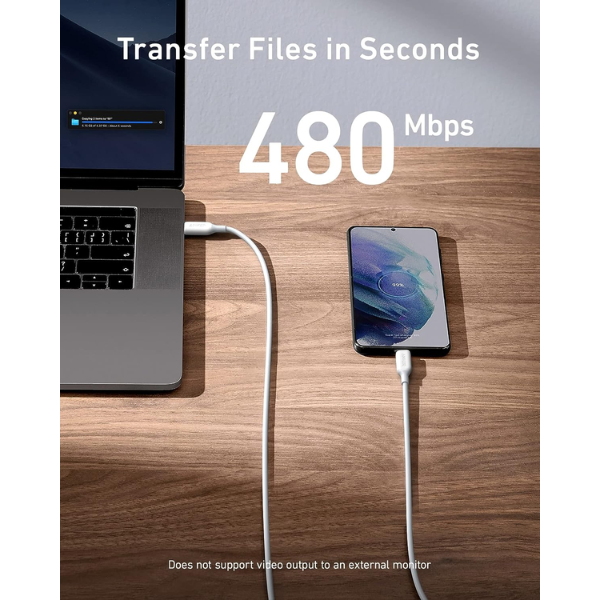 Anker 543 USB-C to USB-C Cable, 100W Fast Charging, 6ft Length, Durable Design, Model A8856 - Rebuy-Box