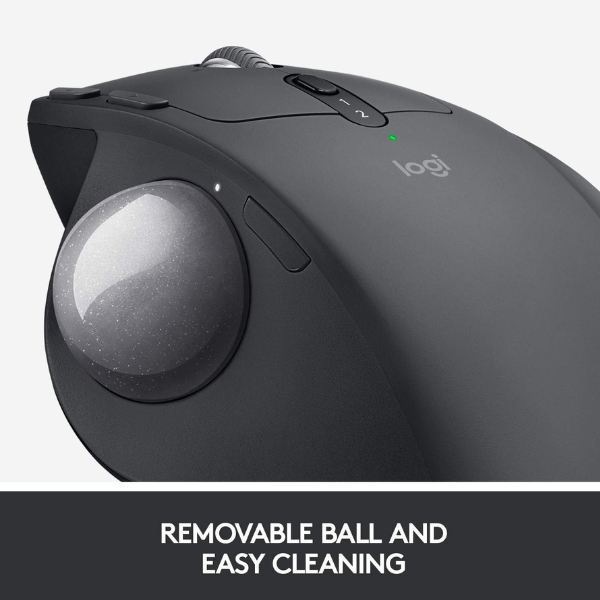 Logitech MX Ergo Advanced Wireless Trackball/Mouse - Graphite, Adjustable Hinge, Precision Tracking - Rebuy-Box