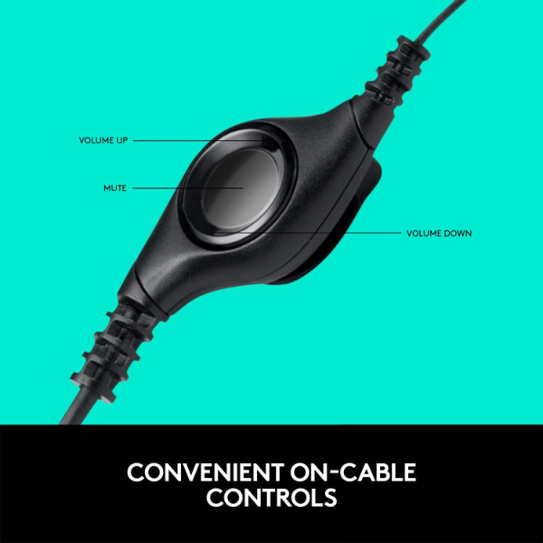 Logitech H390 USB Headset with Noise-Cancelling Microphone, In-line Controls, and Padded Headband - Rebuy-Box