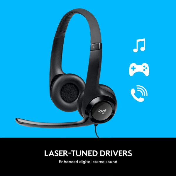 Logitech H390 USB Headset with Noise-Cancelling Microphone, In-line Controls, and Padded Headband - Rebuy-Box