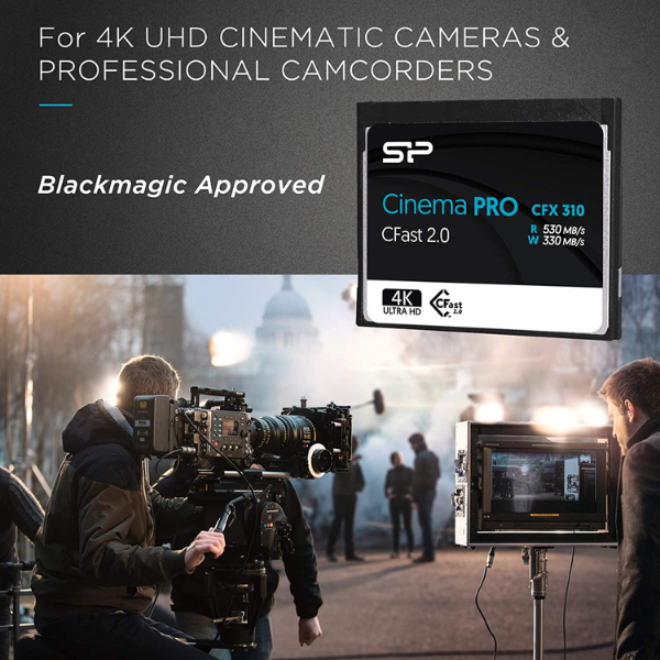 Silicon Power CFast2.0 CinemaPro CFX310 Memory Card, 530MB/s Read, 330MB/s Write, 4K Video Recording - Rebuy-Box