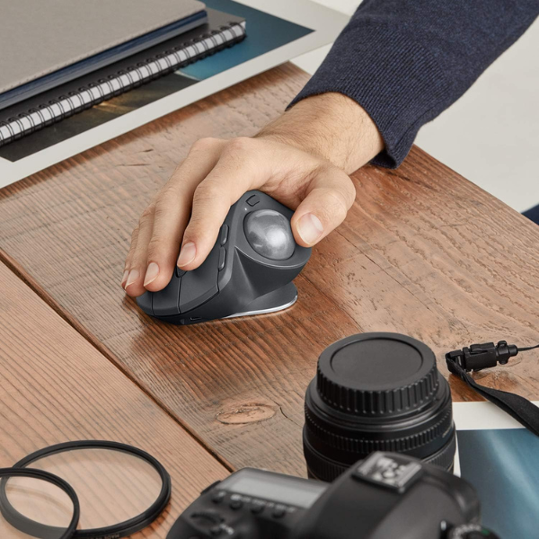 Logitech MX Ergo Advanced Wireless Trackball/Mouse - Graphite, Adjustable Hinge, Precision Tracking - Rebuy-Box