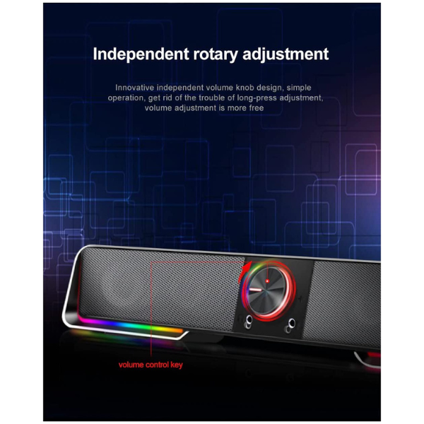 Redragon GS570 Gaming Speakers, 2.0 Channel, RGB Lighting, 6W Output, USB Powered, Black - Rebuy-Box