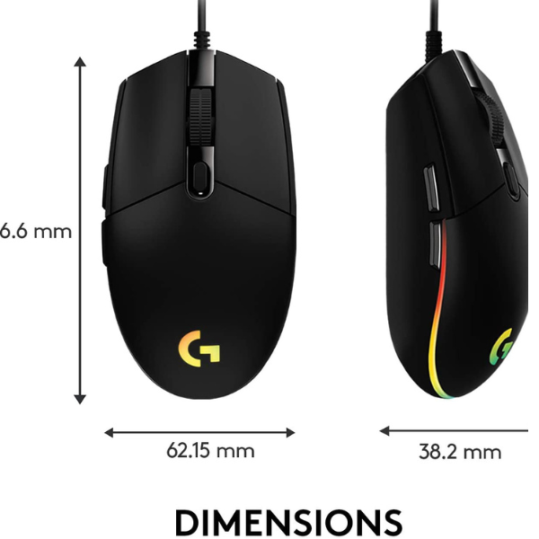 Logitech G203 Wired Gaming Mouse, 8000 DPI, RGB Lighting, 6 Programmable Buttons, Lightweight Design - Rebuy-Box