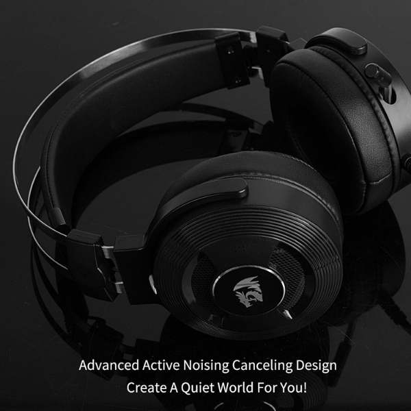 Redragon H991 TRITON Wired Active Noise-Cancelling Gaming Headset, Over-Ear Design, Adjustable Headband, Comfortable Ear Cushions - Rebuy-Box