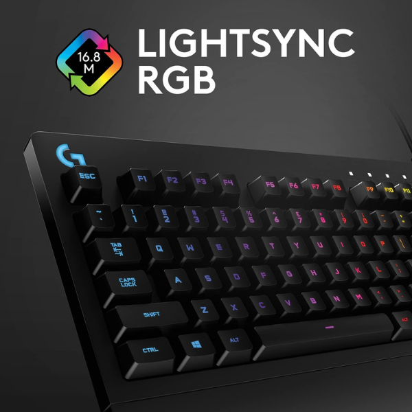 Logitech G213 Prodigy Gaming Keyboard, RGB Backlighting, Membrane Switches, Dedicated Media Controls, Spill-Resistant Design - Rebuy-Box