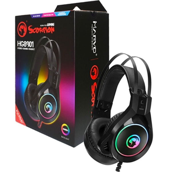 Marvo Scorpion HG8901 Stereo Sound RGB LED PC Gaming Headset – Immersive Sound, RGB Lighting, Noise Cancelling - Rebuy-Box