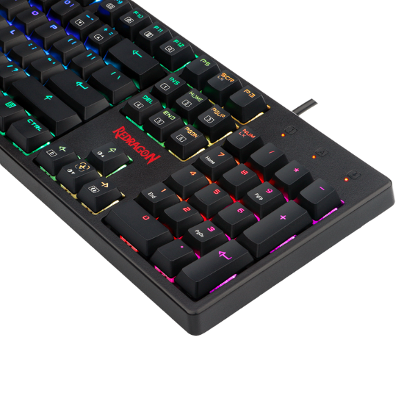 Redragon K579 MANYU Mechanical Gaming Keyboard, Wired, 104 Keys, RGB Backlighting, Red Switches, Durable Build - Rebuy-Box