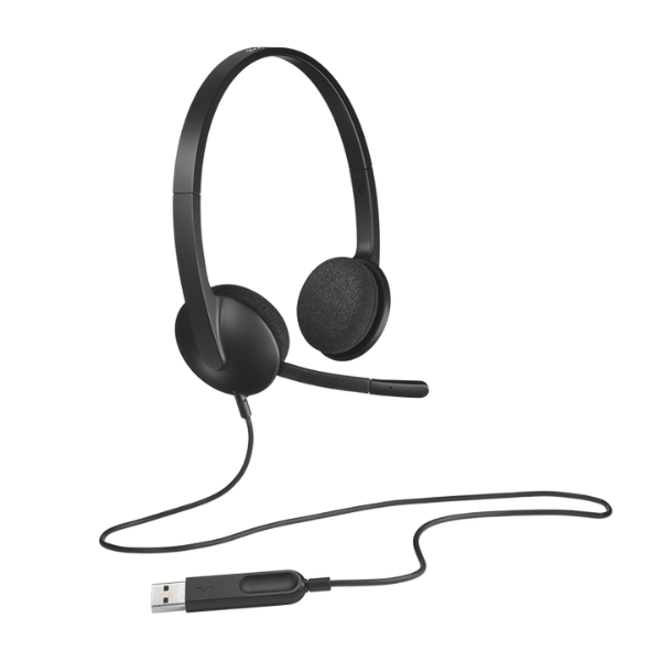 Logitech H340 USB Computer Headset - Noise-Cancelling Mic, Plug-and-Play, Lightweight - Rebuy-Box