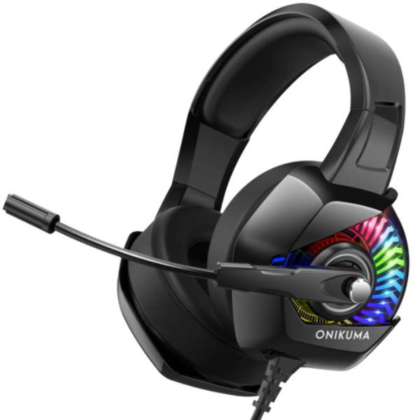 ONIKUMA K6 Stereo Gaming Headset, 50mm Drivers, Noise-Cancelling Mic, RGB Lighting, Comfortable Design - Rebuy-Box