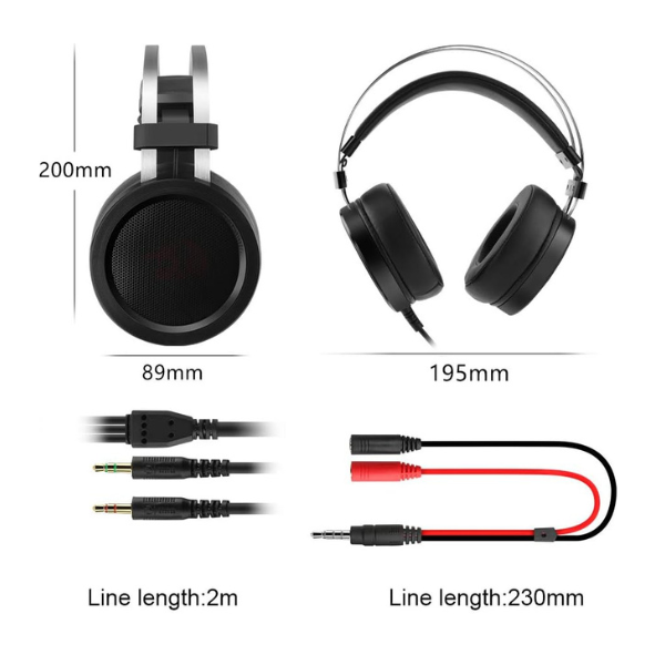 Redragon H901 Gaming Headset with Microphone for PC – High-Quality Sound, Comfortable Fit - Rebuy-Box