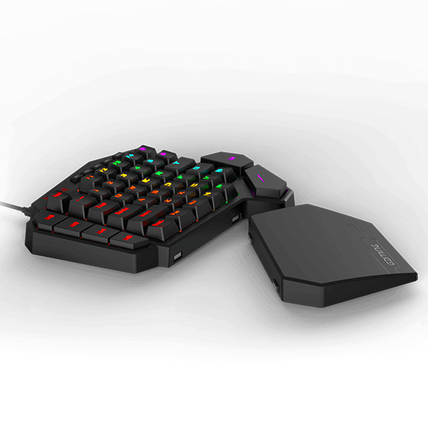 Redragon K585 DITI One-Handed RGB Mechanical Gaming Keyboard, Blue Switches, 42 Keys, Macro Programmable, Detachable Wrist Rest - Rebuy-Box