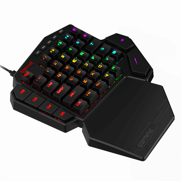 Redragon K585 DITI One-Handed RGB Mechanical Gaming Keyboard, Blue Switches, 42 Keys, Macro Programmable, Detachable Wrist Rest - Rebuy-Box