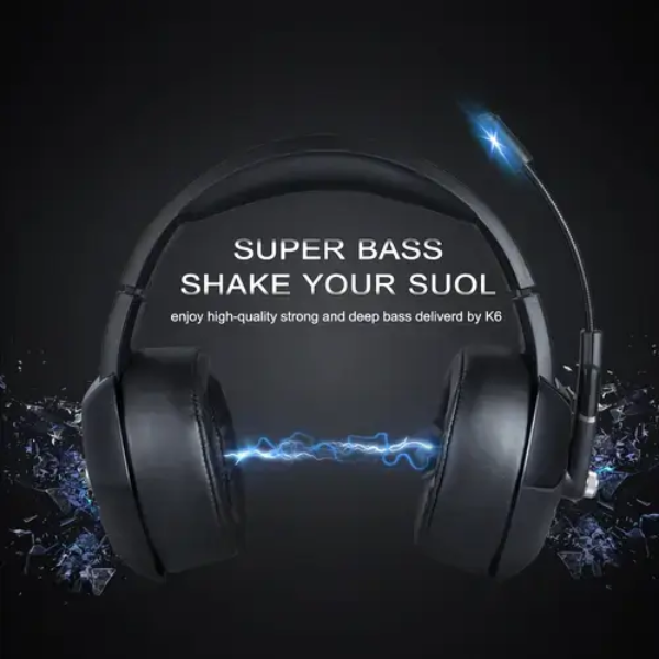 ONIKUMA K6 Stereo Gaming Headset, 50mm Drivers, Noise-Cancelling Mic, RGB Lighting, Comfortable Design - Rebuy-Box