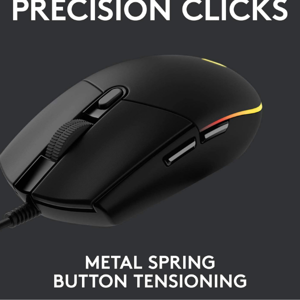 Logitech G203 Wired Gaming Mouse, 8000 DPI, RGB Lighting, 6 Programmable Buttons, Lightweight Design - Rebuy-Box