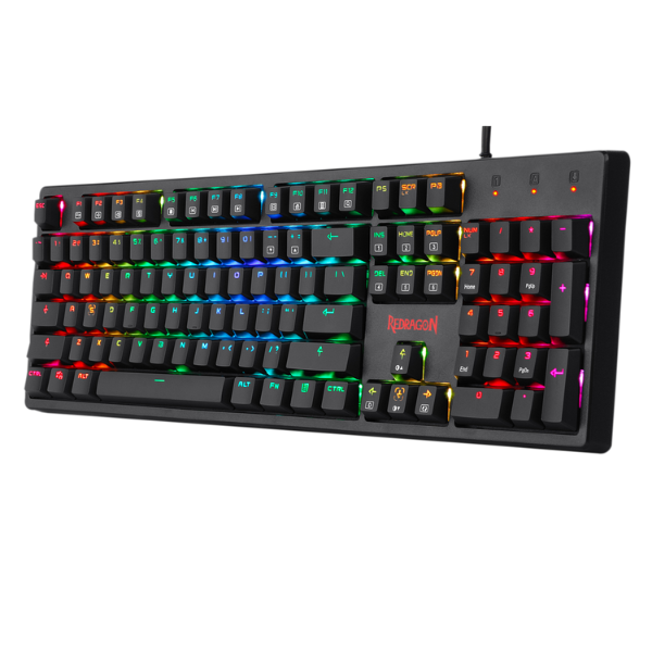 Redragon K579 MANYU Mechanical Gaming Keyboard, Wired, 104 Keys, RGB Backlighting, Red Switches, Durable Build - Rebuy-Box