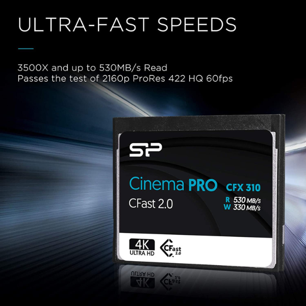 Silicon Power CFast2.0 CinemaPro CFX310 Memory Card, 530MB/s Read, 330MB/s Write, 4K Video Recording - Rebuy-Box