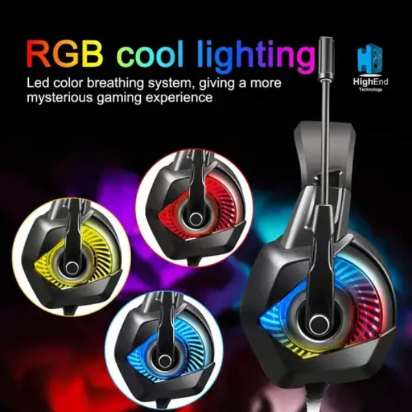 ONIKUMA K6 Stereo Gaming Headset, 50mm Drivers, Noise-Cancelling Mic, RGB Lighting, Comfortable Design - Rebuy-Box